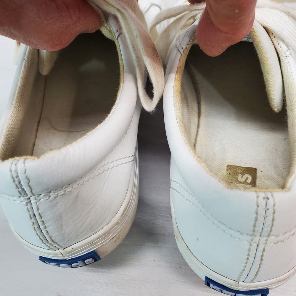 Keds Womens White‎ Leather Low Top Lace Up Sneakers Shoes Size 7 Gold Accents - Picture 13 of 15